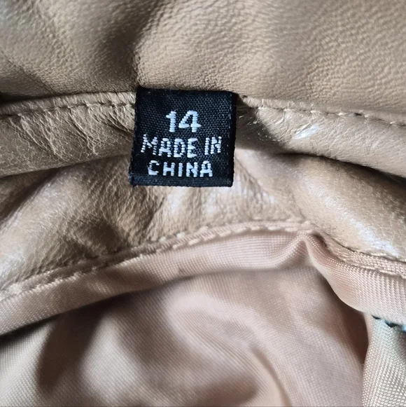 Tiboa Leathers Vintage Camel Genuine Leather Jacket - Size 14 - Picture 5 of 11